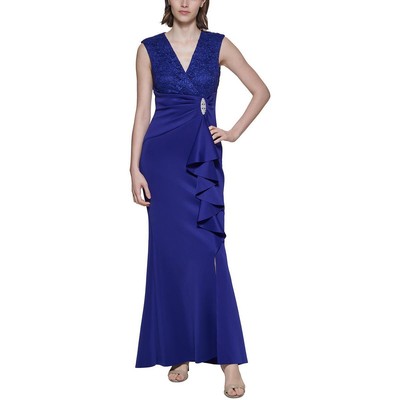 

Женское синее кружевное вечернее платье без рукавов Jessica Howard  BHFO 6978, Indigo