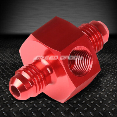 4AN AN4 AN-4 СОЕДИНИТЕЛЬНЫЙ ПАТРУБОК 1/8 NPT С БОКОВЫМ ОТВЕРСТИЕМ ИЗ КРАСНОГО АЛЮМИНИЯ С ОТДЕЛКОЙ ФИТИНГОВЫЙ АДАПТЕР