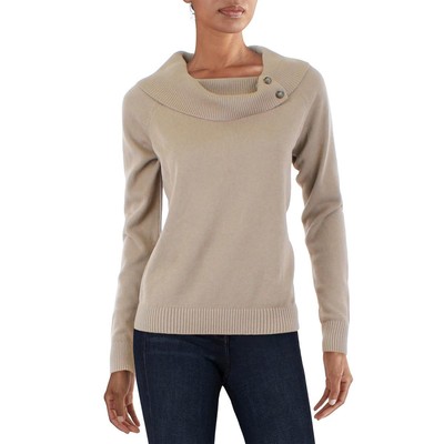 

Женский светло-коричневый вязаный пуловер с воротником-хомутом Lauren Ralph Lauren  BHFO 9873, Camel
