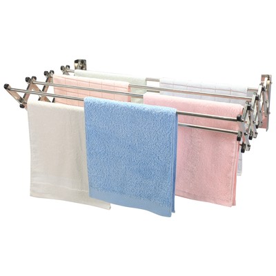 Stainless Wall Mounted Expandable Clothes Drying Towel Rack Laundry Hanger...