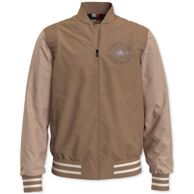 

Tommy Hilfiger Мужская коричневая легкая куртка-бомбер с логотипом  BHFO 3751, Basket brown