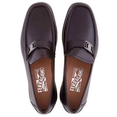 Pre-owned Ferragamo Salvatore  Men's Nilo Leather Loafers, Size 6 Eee In Check Description