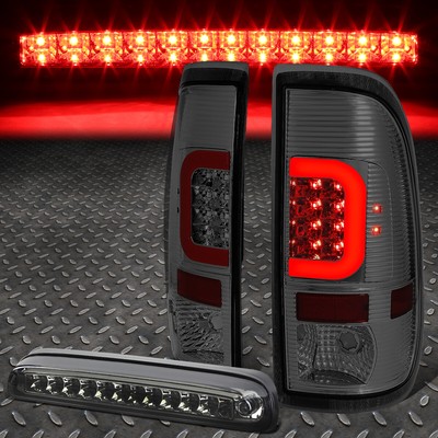 ДЛЯ 08-16 FORD SUPER DUTY КРАСНЫЙ 3D СВЕТОДИОДНЫЙ ЗАДНИЙ ФОНАРЬ с ПОПЕРЕЧНОЙ ПЛАНКОЙ + ТРЕТИЙ СТОП-СИГНАЛ (ТОНИРОВАННЫЙ)