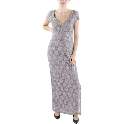 Связанное платье Женское вечернее платье из темно-серого кружева, украшенное кружевом 14 BHFO 4863