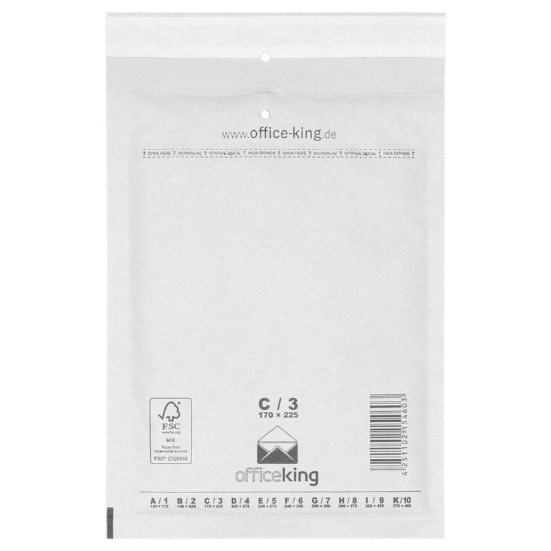 Officeking Luftpolstertaschen Weiss 170x225mm C3 UmschlÃ¤Ge Versandtaschen WeiÃ
