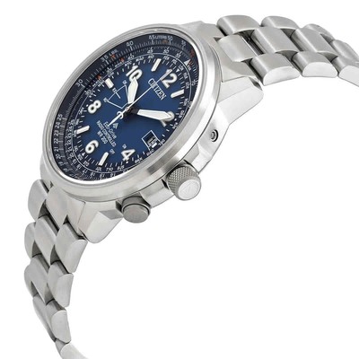 Pre-owned Citizen Promaster Sky Perpetual World Time Blue Dial Men's Watch Cb0240-88l