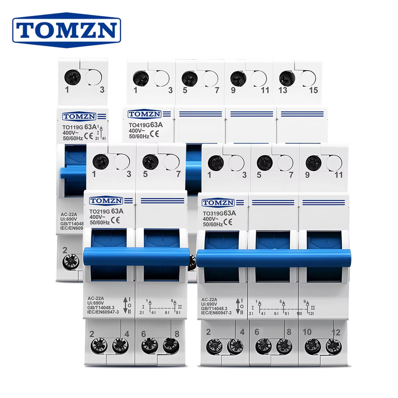 TO219G 1P 2P 3P 4P 40A 63A MTS Dual Power Manual Transfer Isolating Switch Inter