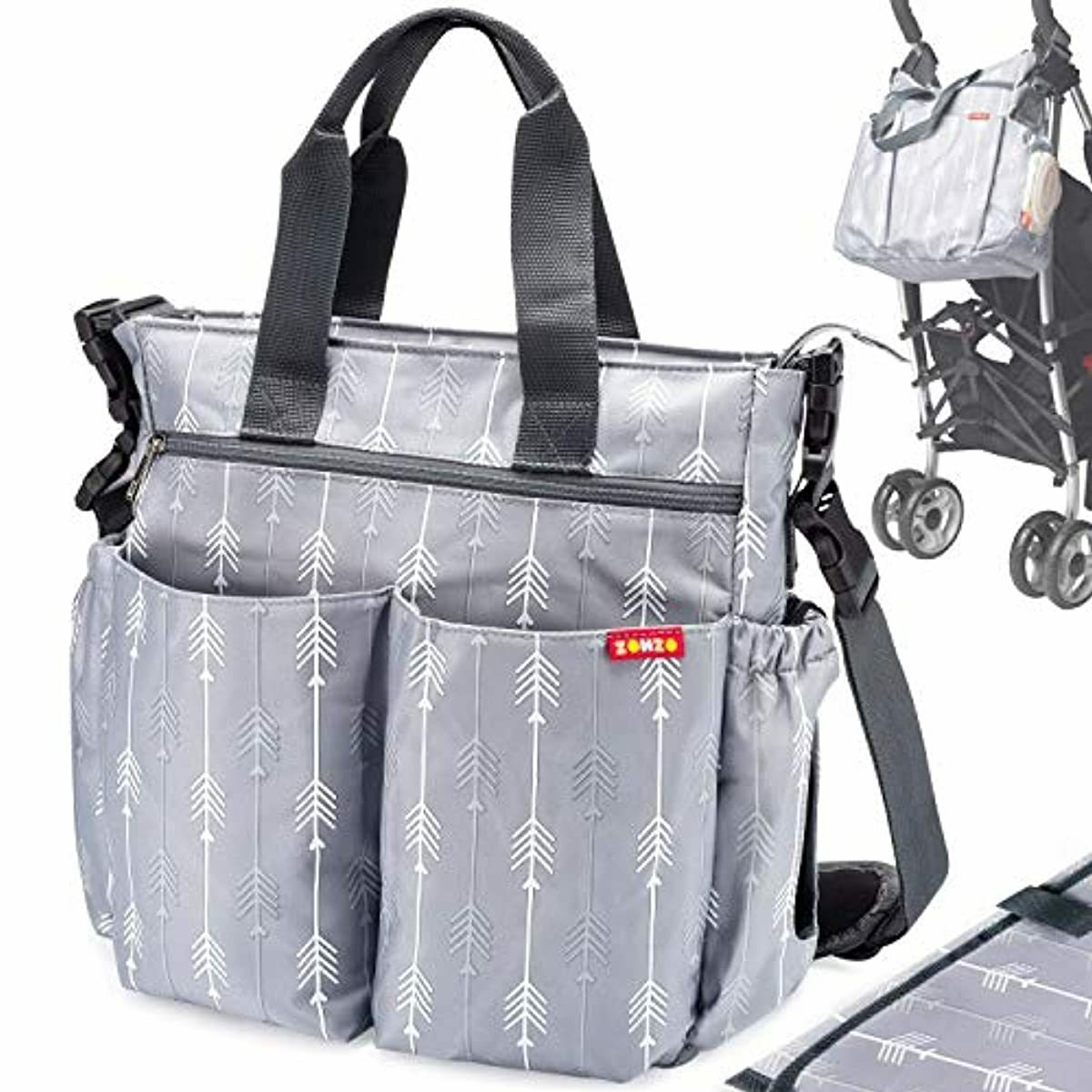 diaper bag with changing mat