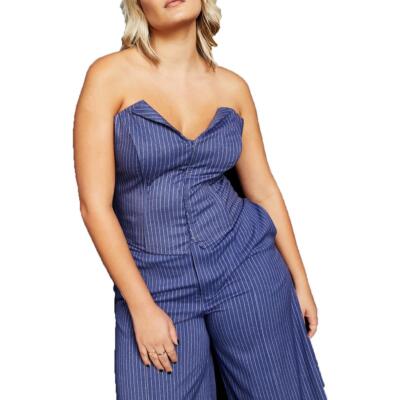 Женский синий бюстгальтер на косточках Royalty By Maluma, топ-бюстье, рубашка 6 BHFO 4244