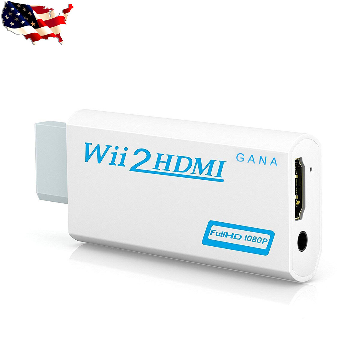 White- Wii to HDMI Wii2HDMI Full HD Converter Audio Output Adapter TV HDMI Cable