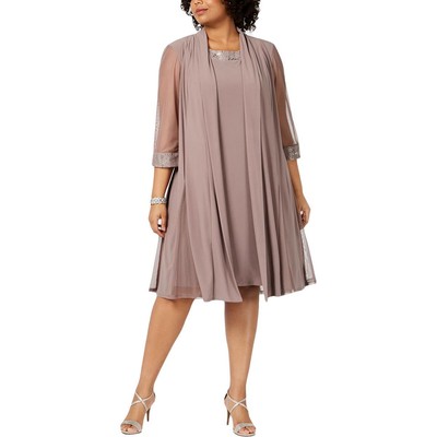 

Женское вечернее платье из двух частей с украшением R-M Richards Plus BHFO 6978, Taupe
