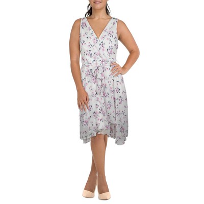 

Женское белое летнее платье миди с запахом DKNY  BHFO 5629, Белый