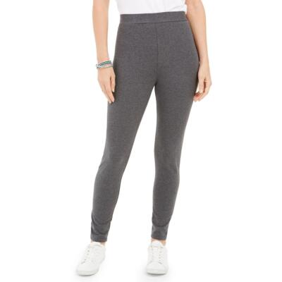 Style & Co. Womens Gray Knit Mid-Rise Pull On Leggings Petites PP BHFO 6130