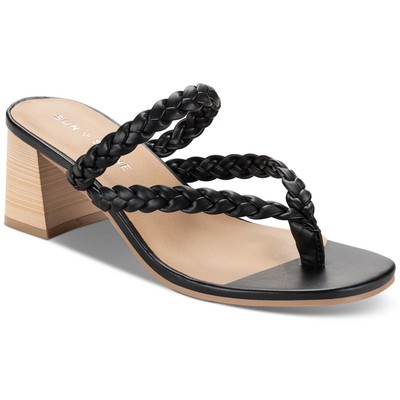 Sun + Stone Womens WIINNIE Black Block Heels Shoes 10 Medium (B,M) BHFO 2096
