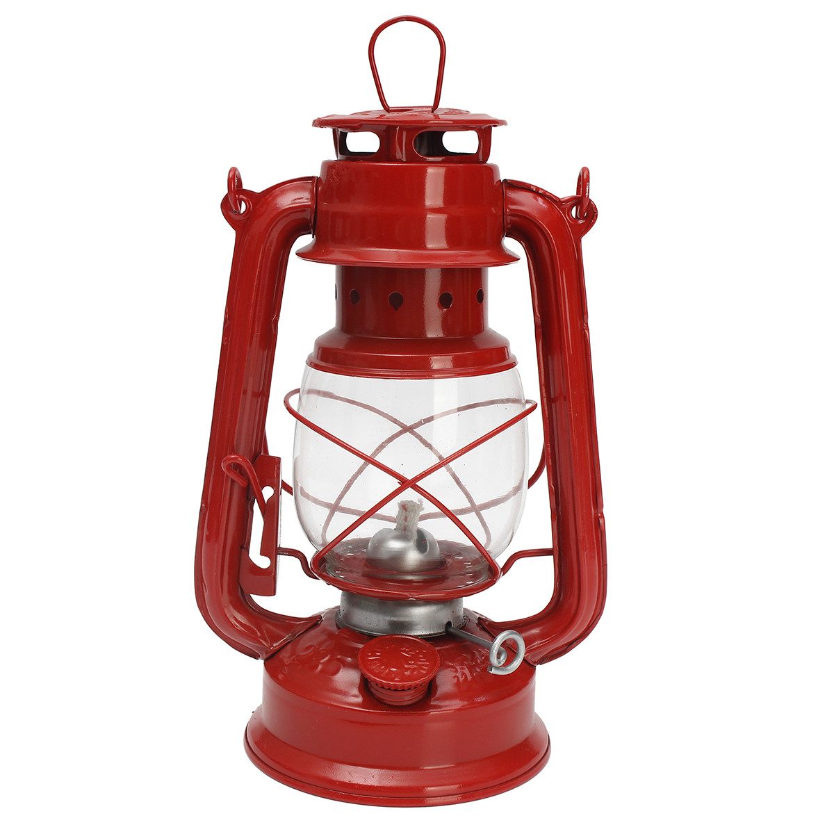 Lampada Lanterna Lume A Petrolio In Lamiera D'acciaio Smaltato Vintage dfh