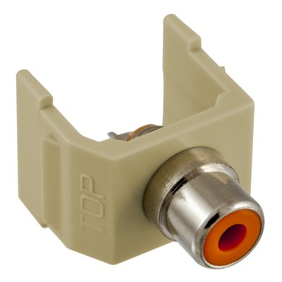 Hubbell Ivory SnapFit Keystone Audio Video Jack Green Center RCA Solder SFRCOREI