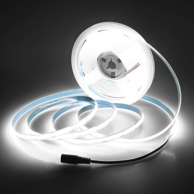 12V COB LED Strip Light – Mains Plug-in, Self-Adhesive Under Cabinet Lighting