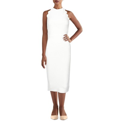 

BCBGMAXAZRIA Женское коктейльное и праздничное платье цвета слоновой кости с зубчатым краем  BHFO 7336, Gardenia