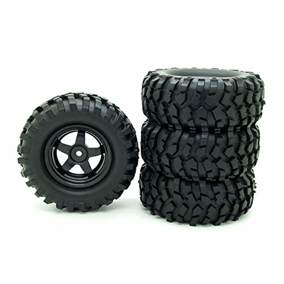 Buggy Rubber Tires + 5 Spoke Wheel Rim for RC HSP 1:10 Off-Road Pack of 4 | eBay