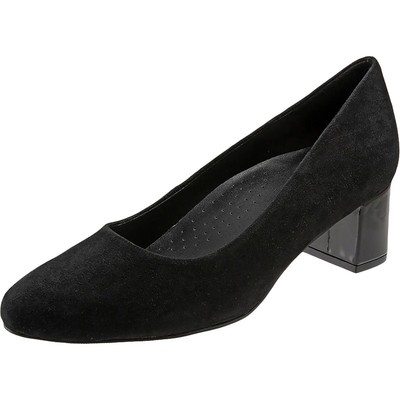 

Женские туфли Trotters Kari, черные на каблуке с острым носком, ширина 10,5 дюйма (C, D, W) BHFO 3230, Black suede