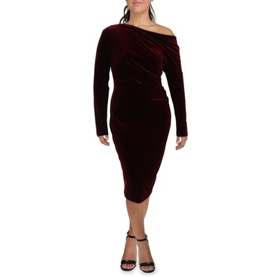 Женское бархатное миди-платье для коктейлей и вечеринок Lauren Ralph Lauren BHFO 6153