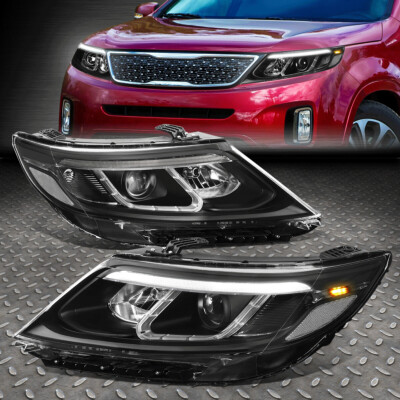 [3D LED DRL] ДЛЯ 14-15 ГОЛОВНЫХ ФАР ПРОЕКТОРА SORENTO EX SX BLACK/CLEAR