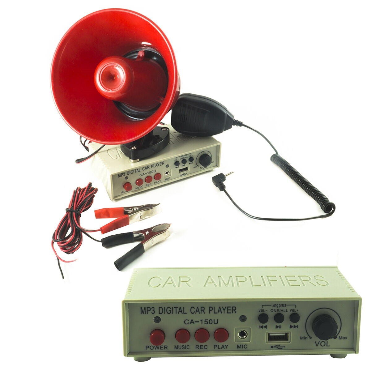 Megafono Altoparlante Auto 12v Usb Amplificatore Registratore Ca-150u cir