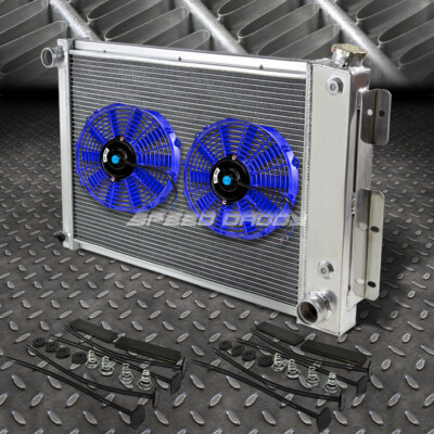 3-РЯДНЫЙ АЛЮМИНИЕВЫЙ РАДИАТОР + 2X 10 ВЕНТИЛЯТОРОВ СИНЕГО ЦВЕТА ДЛЯ 67-69 CHEVY CAMARO/FIREBIRD T/A V8