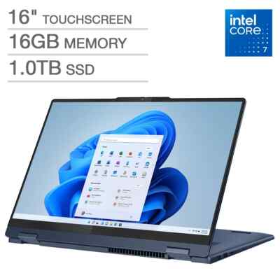 Lenovo IdeaPad 5i 2-In-1 16'' Touch Laptop Core 7 150U 16GB 1TB SSD 83DU001KUS