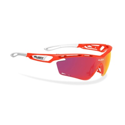 Brand New Rudy Project Tralyx Sunglasses Red Fluo Frame Multi LS Orange Lens