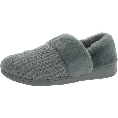 Vionic Womens Endear Gray Knit Moccasin Slippers Shoes 6 Medium (B,M) BHFO 8924
