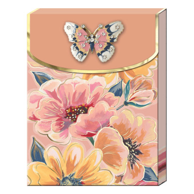 Punch Studio E2 3.75x5'' 75pgs Florette Jeweled Brooch Notepad - Choose Design