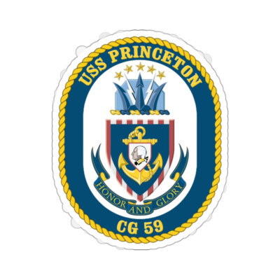 USS Princeton CG 59 Crest (U.S. Navy) STICKER Vinyl Die-Cut Decal