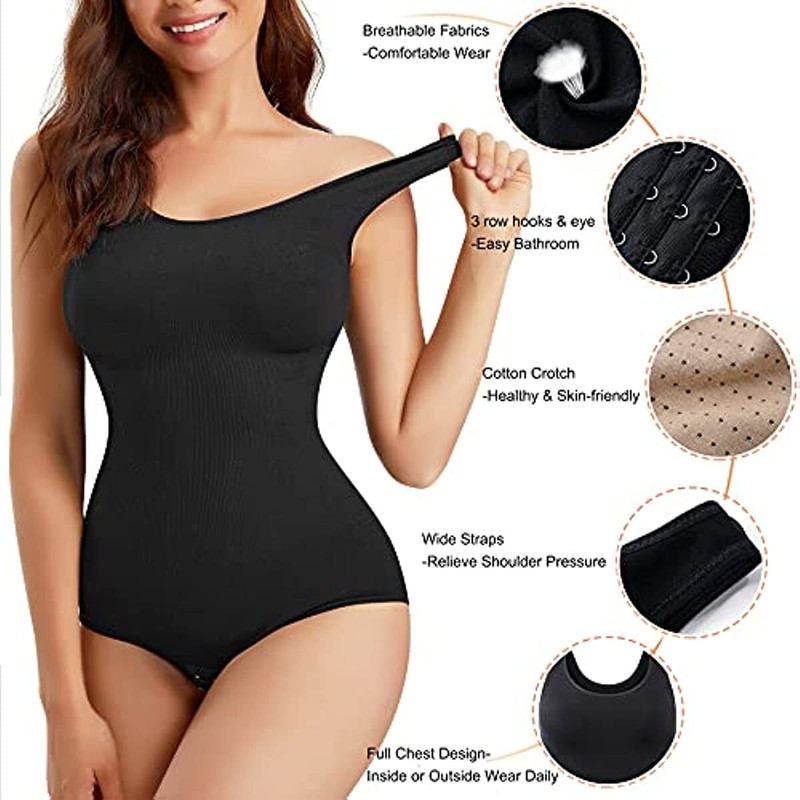 Womens Bodysuit Tummy Control Full Body Shaper Waist Trainer Slimming Tank Top 