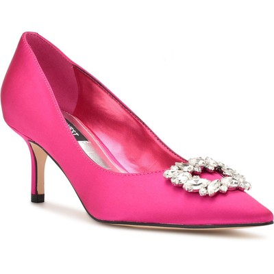 

Женские розовые атласные туфли-лодочки Nine West Avolon 6,5 средний (B,M) BHFO 3838, Medium pink, Avolon