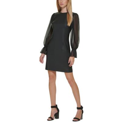 Женское черное платье-футляр длиной до колен из искусственной кожи Calvin Klein 2 BHFO 0119