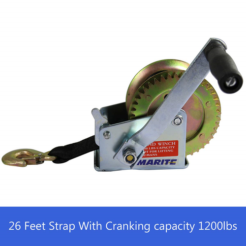 Amarite Manual Operated Hand Winch Boat Trailer Winch Hand Winch Mount 1200 lbs