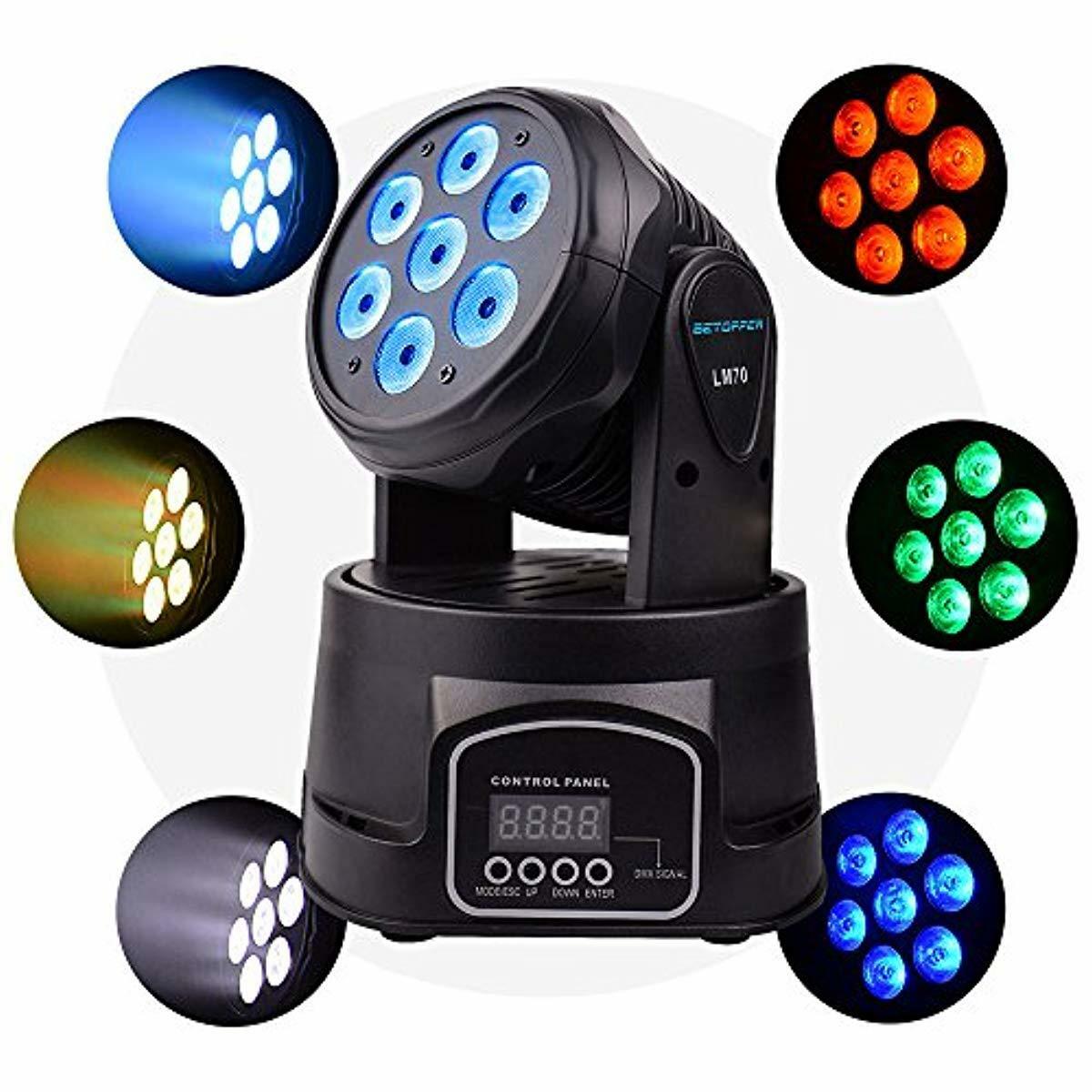 BETOPPER Stage Light LED Moving Head Professional DMX512 RGBW 7x8W 9/14CH Profes