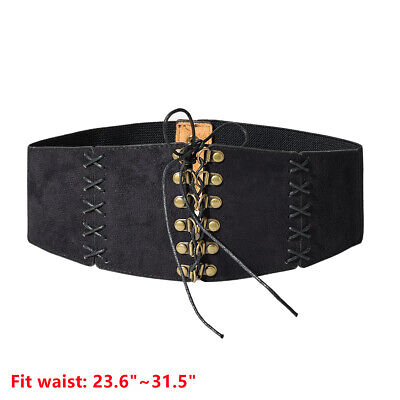 Steampunk Corset Belt for Women Lace-up Elastic Waist Belt for Halloween Costume
