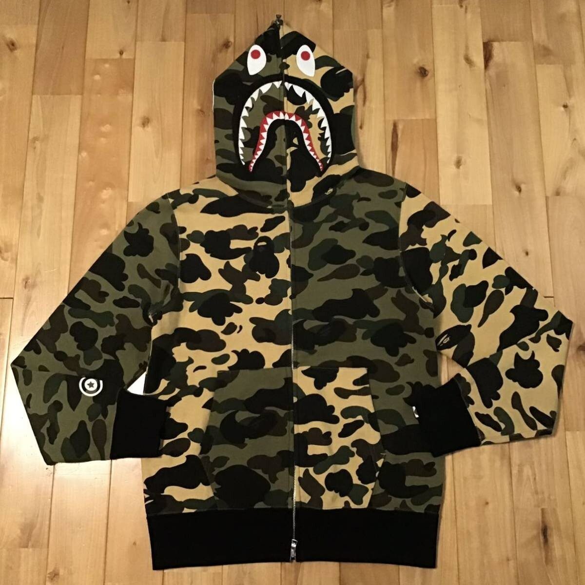 BAPE Crazy 1st camo shark full zip hoodie A Bathing Ape Size