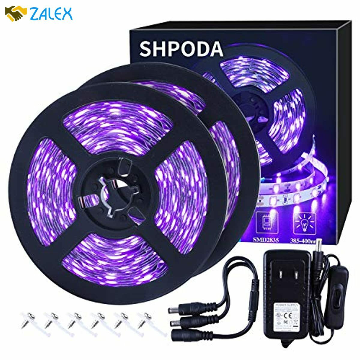 33ft LED Black Light Strip Kit 600 Units 385nm400nm 12V Flexible