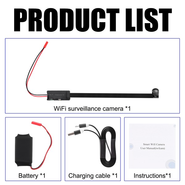 1080P HD Wireless Mini WIFI screw Hidden Nanny Spy DIY Camera Pinhole DVR cam A+ - Image 13