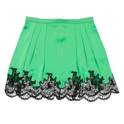 Pre-owned Rabanne Ladies Bright Green Jupe Satin Miniskirt