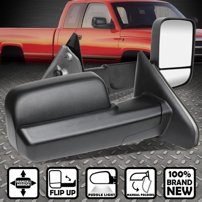 ДЛЯ 02-09 DODGE RAM ПАРА ОТКИДНЫХ БОКОВЫХ ЗЕРКАЛ С РУЧНОЙ РЕГУЛИРОВКОЙ ДЛЯ БУКСИРОВКИ/КЕМПИНГА