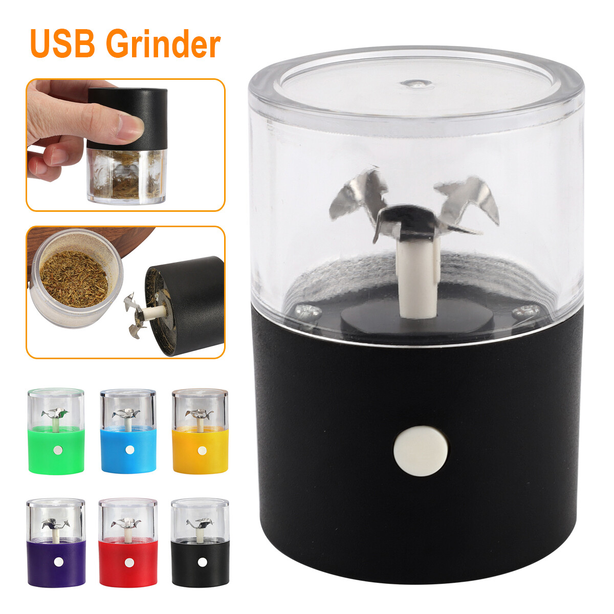 Portable Electric Auto Herb Tobacco Grinding Crusher Machine  USB Rechargeable