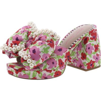 Женские босоножки на платформе Betsey Johnson Maccie Pink с бантом 8 средних размеров (B,M) BHFO 6948