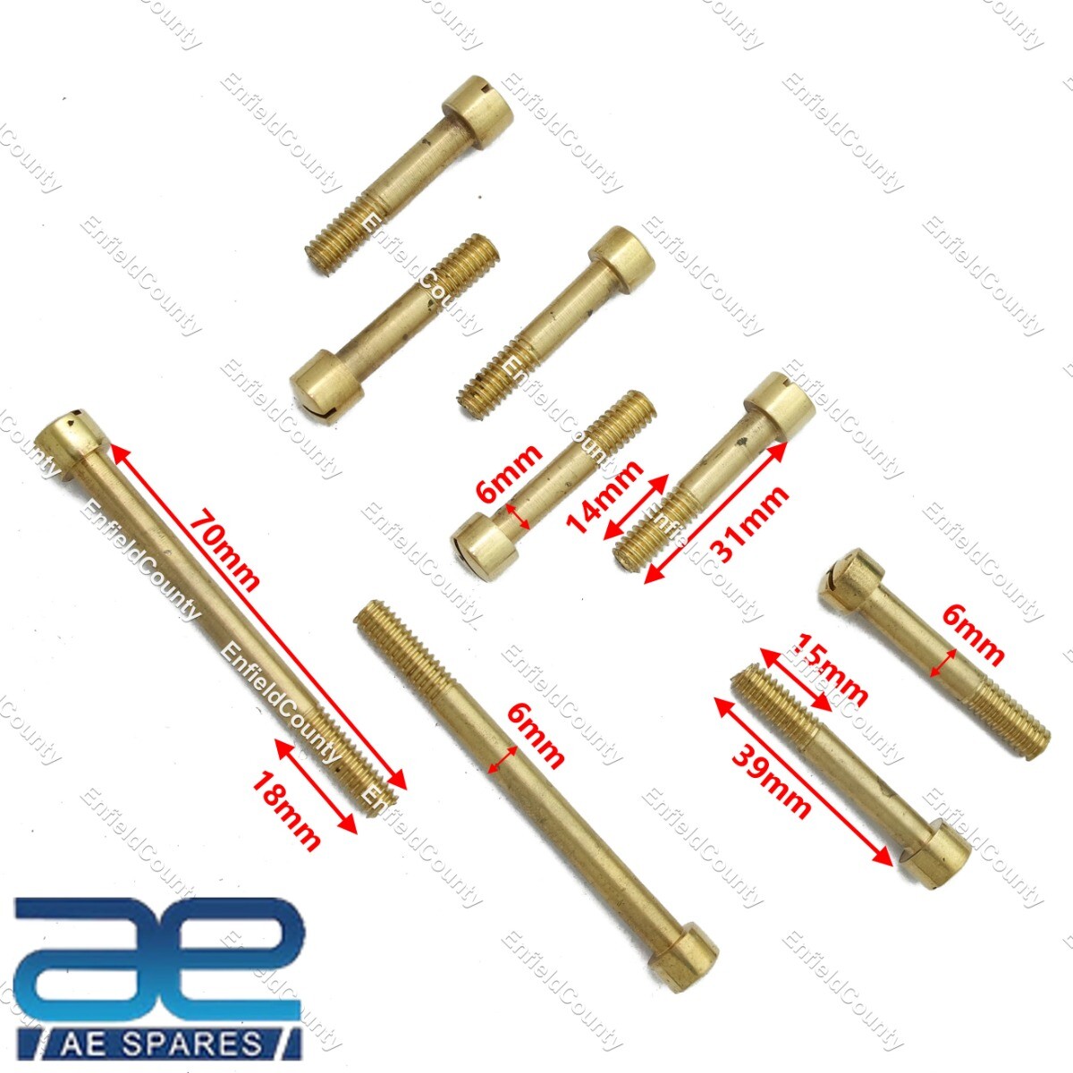 Fits Royal Enfield Bullet Early Gear Box Screw Kit Brass Vintage Look 