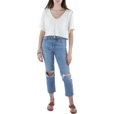 

Urban Outfitters Женская укороченная футболка цвета слоновой кости с коротким рукавом  BHFO 1238, Цвет слоновой кости