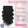 Tandulo Clip in Hair Extensions Real Human Hair Body Wave 1B Natural Black Clip in 100% Brazilian Remy Human Hair Extensions 8pcs Per Set with 18 Clips Double Weft 18 Inch 100g/3.6oz