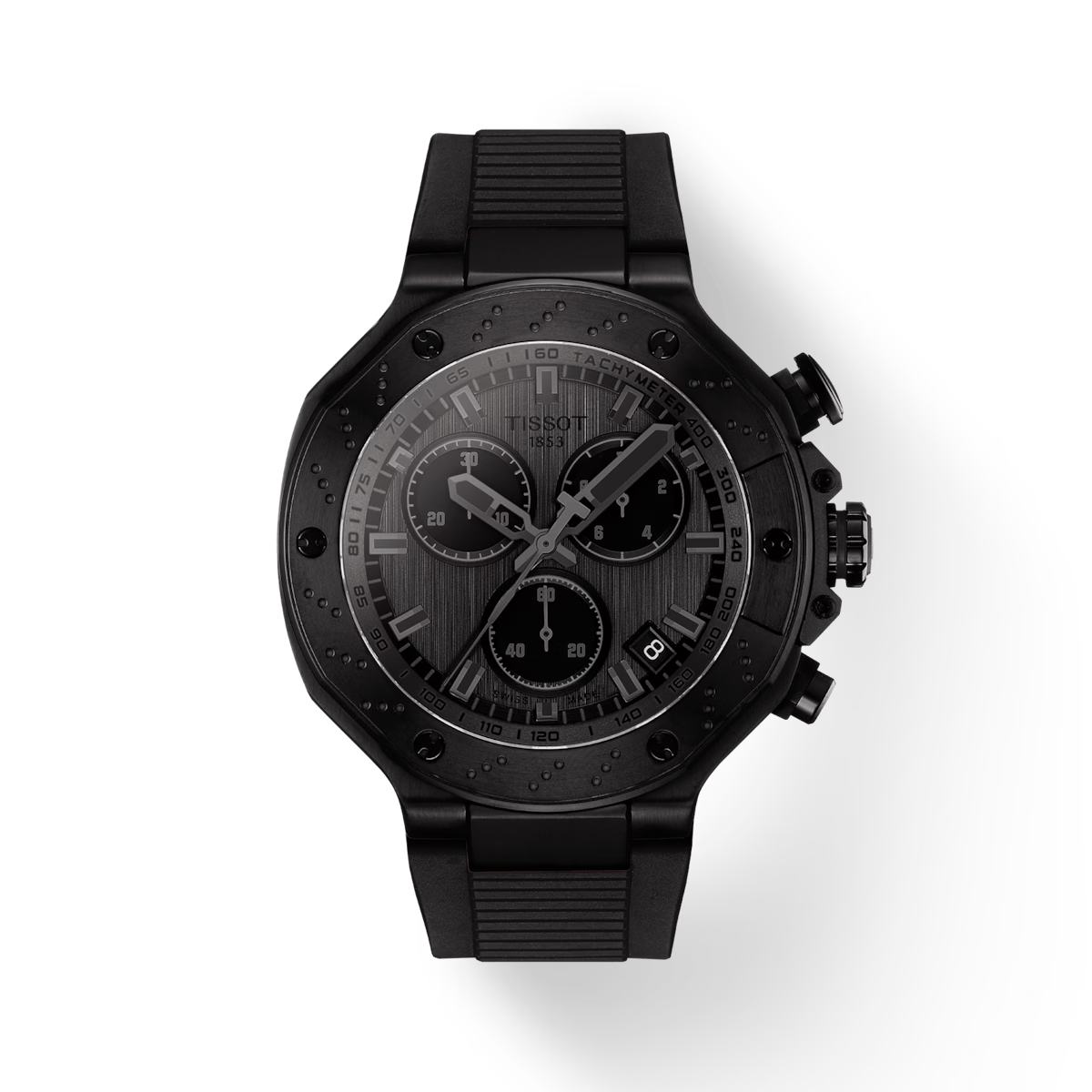 Pre-owned Tissot T-race Quartz Chronograph Men's Black Watch T1414173706100